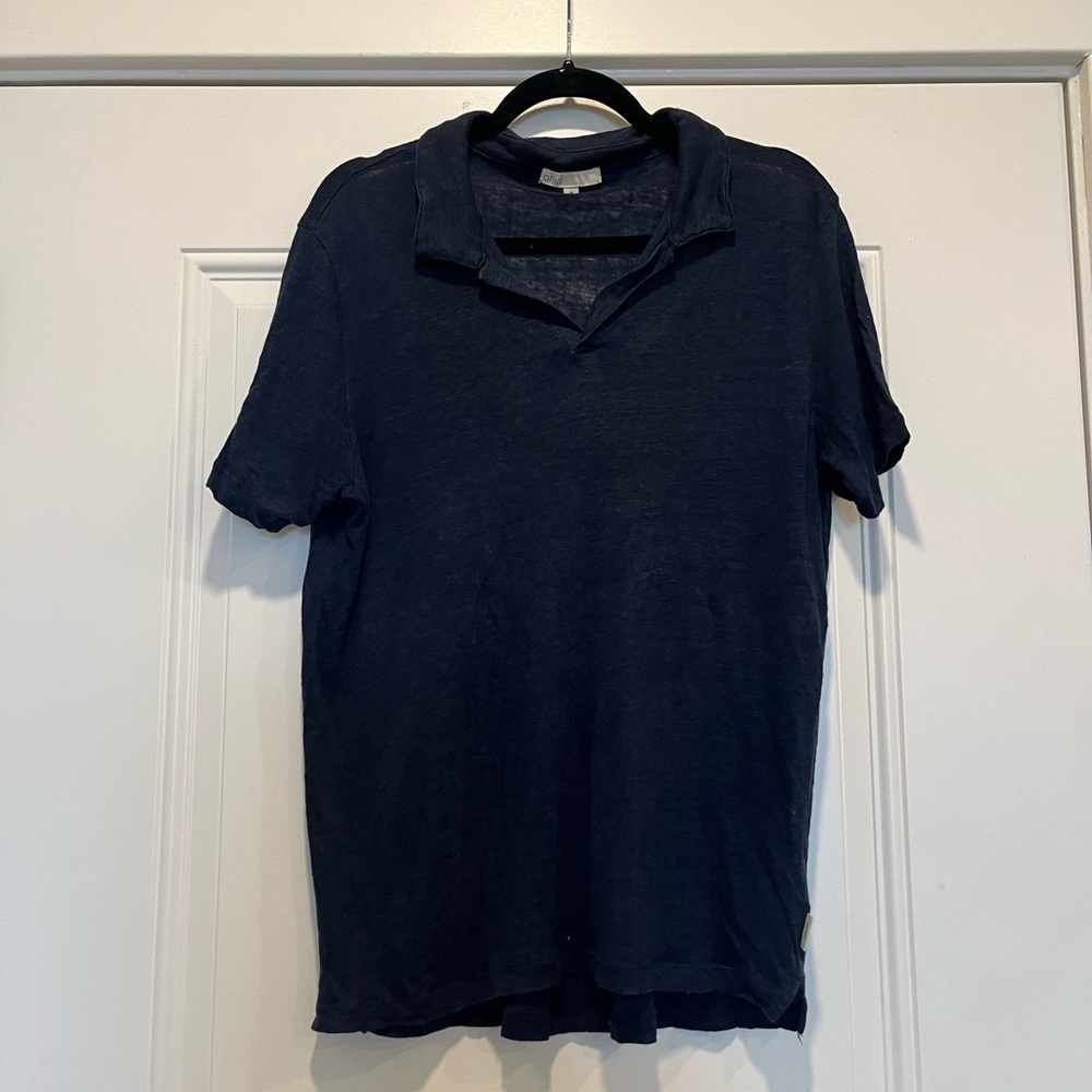 Onia Navy Short-Sleeve Polo